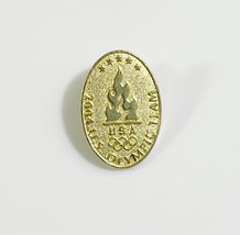 2004 U.S. Olympic Team Torch Flame Rings Gold Tone Vintage Lapel Pin - $8.90