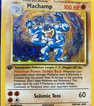Pokemon Card Foil Holo Machamp 1st Edition Holographic 8/102 * Great Condition - £786.45 GBP