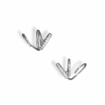 925 Sterling Silver Simulated Diamond Ear Cuff Earring Climber Non Piercing - £69.55 GBP