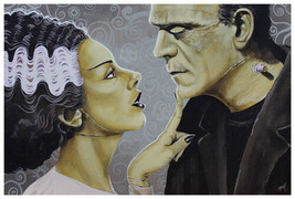 Flirtationship Frankenstein &amp; Frankenbride Fine Art Print Lithograph Mike Bell - £18.30 GBP+
