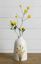 Large White Yellow Vase 10&quot; Crackle Glaze Ceramic Billy Button Pottery V... - $553.71 MXN