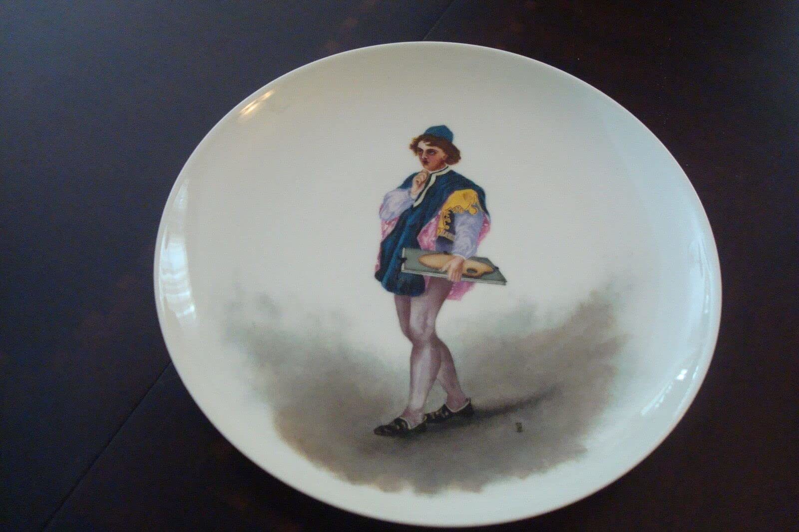 Platter Wall Plaque Florentine boy, 12&quot; diam, Signed Gorgeous!! [*196] - $104.85
