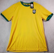 CBD Pele 10 Football Athleta T Shirt Unisex Large Yellow Short Sleeve Cr... - £40.47 GBP