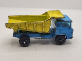 Vintage Yatming Construction Dump Truck 1:64 Scale Blue with Yellow Dump... - £5.39 GBP