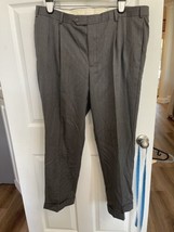 Brooks Brothers Dress Pants Men&#39;s 40 x 30 100% Wool Madison Fit Gray Ple... - £18.39 GBP