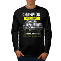 Race Car Champion Vintage Tee  Men Long Sleeve T-shirt - £12.05 GBP