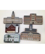 CAT’S MEOW Wooden Building Lot of 5 Landmarks Barn Michigan League Charl... - $29.65