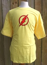 NOS Vintage The Flash Superhero Comic Yellow Tee Graphitti T Shirt Adult... - $19.99
