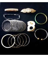 Lot of Bracelets 12 pcs - Magnetic Hematite Malachite Rhinestone Hair Ba... - $26.94 CAD