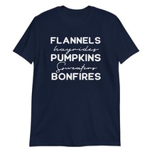 Flannels, Hayrides, Pumpkins, Sweaters, and Bonfires Funny T-Shirt | Retro Vinta - £15.60 GBP