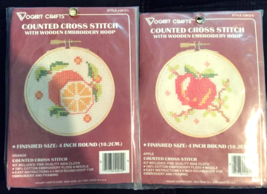 Counted Cross Stitch lot of 2 finished size 4 inch  new in package - £10.08 GBP