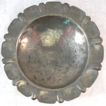 Antique Hand Made Pewter Trinket / Pin Dish 3 Ball Feet Marked RRM 1936 - £20.74 GBP