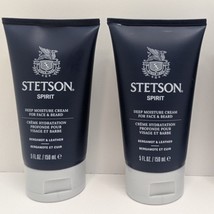 2x Stetson Spirit Face &amp; Beard Moisture Cream 5oz Deep Hydration Groomin... - $14.47