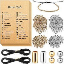 DIY Morse Code Bracelet Making Set 800 Round Spacer Beads 800 Long Tube Beads 20 - £25.52 GBP