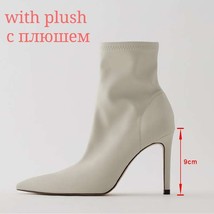 Thin High Heel Pointed Toe Women Boot Solid Ladies Boots Shoes Sexy Short Pumps  - £74.48 GBP