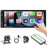 Single Din Touchscreen Car Stereo with Carplay Android Auto 6.86 Inch To... - $106.82