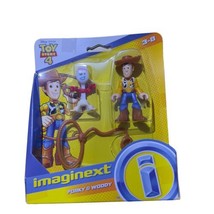 Imaginext Disney Toy Story 4 Forky 2.25” &amp; Woody 3” Figures Rope Toys Play 2018 - £8.62 GBP