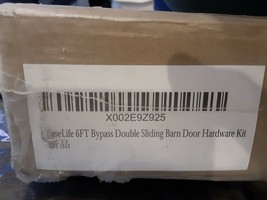 EaseLife 6FT Bypass Double Sliding Barn Door Hardware KitSingle Track Fit Dou... - £39.56 GBP