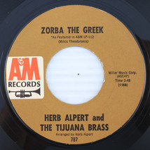 Herb Alpert &amp; The Tijuana Brass – Zorba The Greek / Taxi 1966 45 rpm Record 787 - £7.00 GBP