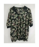 Van Huesen Mercerized Men&#39;s Short Sleeve Shirt With Birds &amp; Leaves Desig... - $21.77