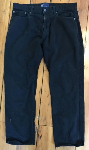 Gap Denim Mens Black Straight Leg Jeans Flat Front Pants 36 x 29 - $19.79