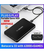 500GB Portable External Game Hard Drive Batocera 33 63000+Game PS2/PS1/P... - £110.08 GBP