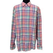 Gap Classic Fit Pastel Plaid Cotton Button Down Shirt Size Large - $17.99