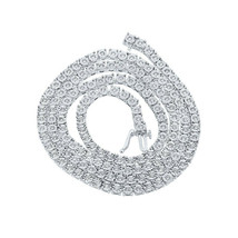 10kt White Gold Mens Round Diamond 22-inch Link Chain Necklace 3-1/4 Cttw - £4,106.81 GBP