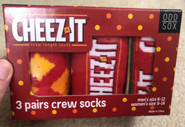 Odd Sox Cheez-It Crew Length Socks 3 Pairs Gift Set Men's 8-12/Women's 9-14 NEW - $23.75