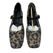 Clarks NWOB Pure T-Bar Leopard Print Mary Jane Flats Tan Black Size 7  - £33.07 GBP