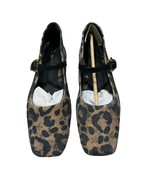 Clarks NWOB Pure T-Bar Leopard Print Mary Jane Flats Tan Black Size 7  - £33.44 GBP