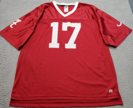 NFL Alabama Crimson Tide 17 Russell Jersey Football Mens 2XL Red High Low Slit - $27.76