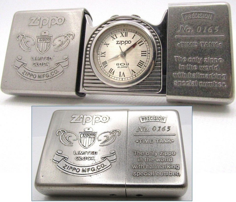 Zippo Time Tank Pocket Clock Watch Limited No.0165 Not running 1995 Rare - $88.11