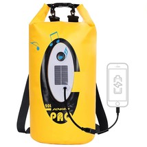 Floating Dry Bag With Bluetooth Speaker Solar Light - 20L Roll Top Dry Sack Keep - £54.66 GBP