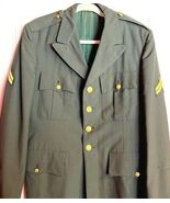 Vietnam US Army Military Jacket Blazer 39 Long Corporal Rank - $124.99