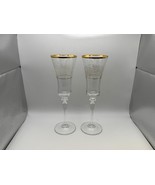 Pair of Mikasa Crystal ANTIQUE LACE Champagne Flutes Glasses - €47,22 EUR