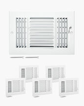 VEVOR 6 x 10 Inch Floor Registers, 6-Pack Floor Vents, with Metal Damper... - $39.90