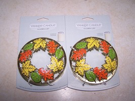 Yankee Candle Fall Colored Leaves Illuma Lid  Candle Topper 2 Pack - £18.04 GBP
