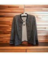 Tommy Hilfiger Band Jacket Military Charcoal Gray Womens Size 2X Knit NW... - $67.22 CAD