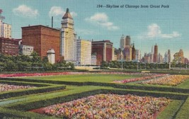 Chicago Illinois IL Skyline From Lake Michigan Shore Grant Park Postcard E10 - £4.78 GBP