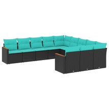  Patio Sofa Set Black PE rattan, powder-coated steel 11 Piece Set - $1,388.89 CAD