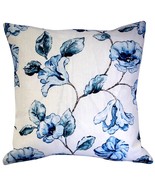 Blue Lily Linen Throw Pillow 20x20, with Polyfill Insert - £47.92 GBP