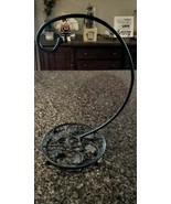 Vintage Stand Banana Metal Black Hanger Hook Kitchen Leaf Design - $257.03 MXN