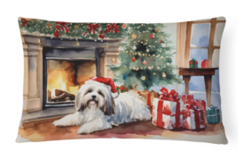 Havanese Cozy Christmas Throw Pillow - £25.22 GBP