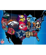 All NFL football teams united states map CERAMIC TILE MURAL BACKSPLASH MEDALLION - $59.39 - $177.21
