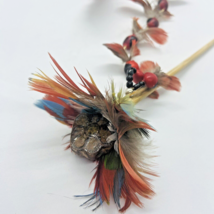 Aya Magic Wand | Tribal Macaw Guacamayo Feather | Huayruro Seed Beads - £37.87 GBP