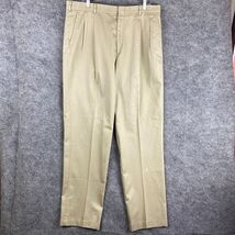 Lands&#39; End Slacks Chino Pants Size 38 Men&#39;s Beige Hook &amp; Eye Polyester B... - $219.15 MXN