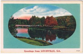 Postcard Greetings From Louisville Georgia River Trees - £2.24 GBP