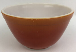 Vintage Pyrex Flame Glo Burnt Orange Ombre # 401 Mixing Bowl USA 1 1/2 pt - VGC - £31.84 GBP