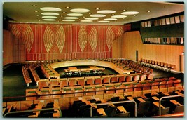 United Nations Economic and Social Council New York City NY Chrome Postcard H6 - £2.28 GBP